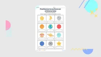 Practicamos la escritura con el Sistema Solar